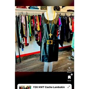 Beautiful cache size 6 black leather dress